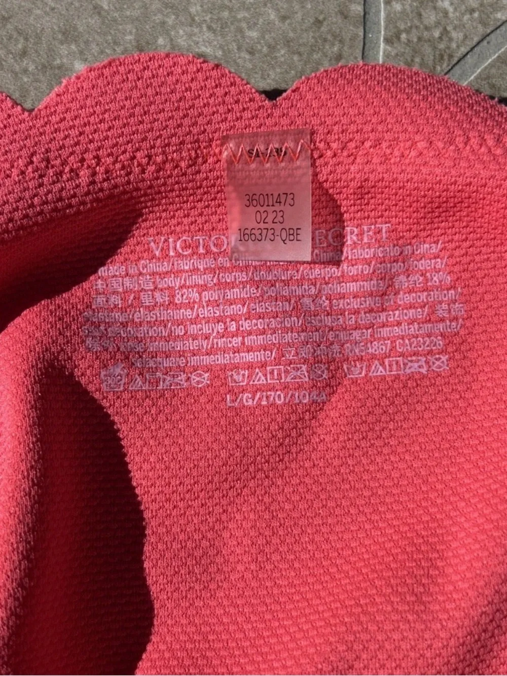 Victoria's Secret Swim One-Piece Swimsuit Removable Straps Coral L Sexy Open Bck